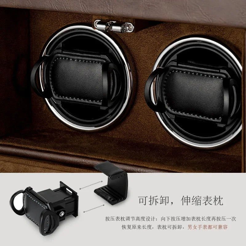 Watch Winders for Mechanical Watches Automatic Rotator Holder Double Layer Black Cabinet Storage Box Display Box Quiet No Noise