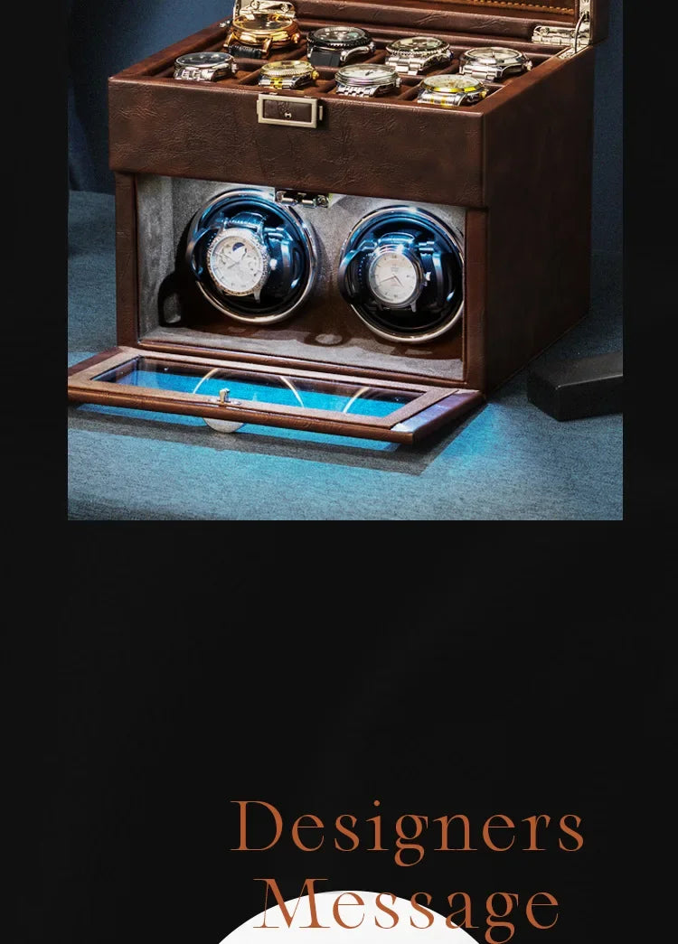 Watch Winders for Mechanical Watches Automatic Rotator Holder Double Layer Black Cabinet Storage Box Display Box Quiet No Noise