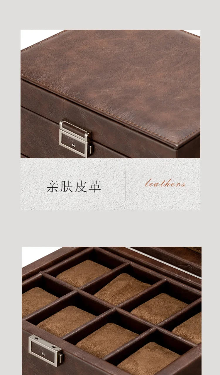 Watch Winders for Mechanical Watches Automatic Rotator Holder Double Layer Black Cabinet Storage Box Display Box Quiet No Noise