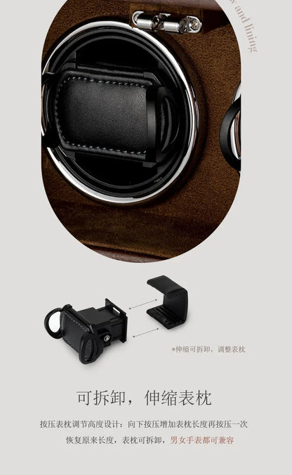 Watch Winders for Mechanical Watches Automatic Rotator Holder  Double Layer Black Cabinet Storage Box Display Box Quiet No Noise